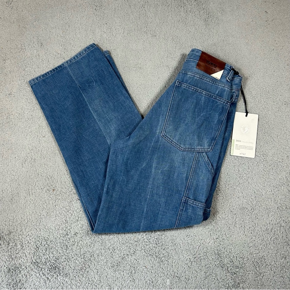 NWT ISKO High rise Wide leg Jeans Size 26 Sample Product Double Knee 0217